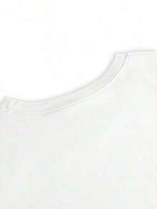 Women's Clothing Short-Sleeved T-Shirt With Round Neck, Creative Monogram Print, Women's Casual, For Vacation, Spring And Summer, Machine Washable, New Women's Clothing, Versatile For Going Out, Women's Shirts - 白色 - 查看 3