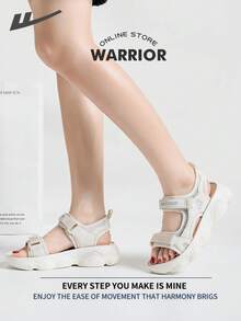Dép xăng đan thể thao mùa hè Warrior dành cho nữ có đế mềm mại, thoải mái, thời trang, đa năng, kiểu dáng đơn giản, phù hợp cho hoạt động ngoài trời, đi làm, đi bộ trên bãi biển trong nhiều dịp. - Màu be - Xem 3