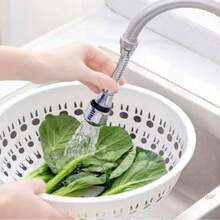 1個水龍頭防濺延長器，可旋轉節水水龍頭噴霧過濾水管，適用於居家廚房浴室 - 銀色 - 查看 3