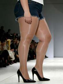 1 Pair Coffee-Colored Glossy Ultra-Thin Pantyhose, Natural Skin Feel Silk Stockings - Multicolor - View 5