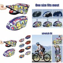 SANDIAN, funda para casco de ciclismo y ciclismo, ajuste elástico para la mayoría, transpirable, botón de bloqueo con cordón extra, duradera, cubierta de equipo para bicicleta deportiva, bicicleta de - BANG BANG - Ver 1