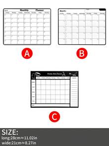 2pcs Magnetic Refrigerator Planner Set, Monthly Calendar + Weekly Meal Planner, Erasable Kitchen Food Tracker, Grocery List Memo Pad, Home Schedule Management Essential - Multicolor - View 10