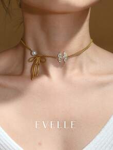 18K Gold-Plated Necklace, Versatile Copper Inlaid 18K Gold Zirconia Necklace, Suitable For Dates, Gatherings, Gifts, And Daily Wear - Gold - View 4