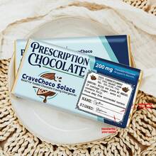 10张趣味处方迷你巧克力标签贴纸 - 新奇CraveChoco Solace巧克力棒包装贴纸，适用于生日、办公室恶作剧和派对装饰，创意搞怪礼物 - A - 查看 1
