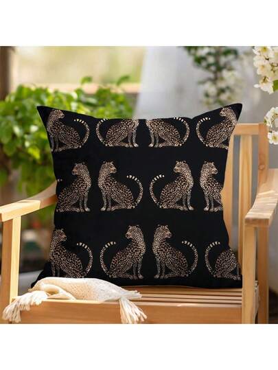 1 chiếc vỏ gối trang trí họa tiết báo đốm cổ điển sang trọng, kiểu dáng American Chic, có khóa kéo, có thể giặt máy, phù hợp cho ghế sofa, phòng ngủ, ban công, nhà nông thôn, sân vườn, hiên nhà, cũng có thể dùng làm quà tặng, dùng được quanh năm (Không bao gồm ruột gối)