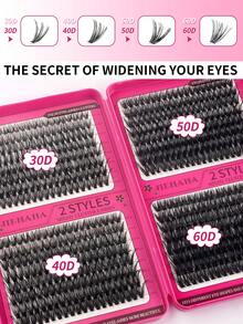 Bộ nối mi giả 640 sợi, dung lượng lớn, bền lâu với keo dán, nhíp, cọ mascara, bộ nối mi giả thân thiện với người mới bắt đầu, bộ mi giả mềm mại, bông xốp, mi giả tái sử dụng, tự làm tại nhà, bộ nối mi giả dạng chùm, phù hợp cho trang điểm mắt hàng ngày, chụp ảnh, đám cưới. - Nhiều màu - Xem 10