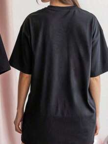 Blouses For Valentine's Day, Bangtan Come Back T-Shirt, World Concert Tour T-Shirt, Suitable For Army, Album T-Shirt, Gift For Fans Of, Army T-Shirt, Bangtan Jung Kook T-Shirt, Women's Round Neck T-Shirt, 100% Cotton, Loose And Comfortable, Summer Tops, White Top. - 黑色 - 查看 2