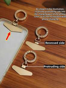 1 móc treo điện thoại hình tam giác xoay 360°, miếng đệm kim loại siêu mỏng bằng thép không gỉ, miếng dán mặt dây chuyền bền chắc. - Nhiều màu - Xem 7