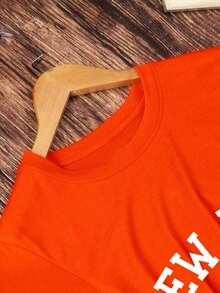 Camiseta con estampado de letra - Naranja - Ver 4