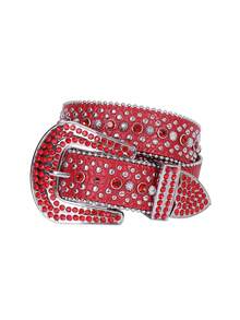 Thắt lưng đính đá Rhinestone phong cách miền Tây hoặc phong cách cao bồi dành cho nam và nữ dự tiệc, thắt lưng da đính đá Rhinestone sang trọng dành cho Halloween mùa hè, trường học mùa thu, mùa thu, Halloween - Bạc - Xem 6