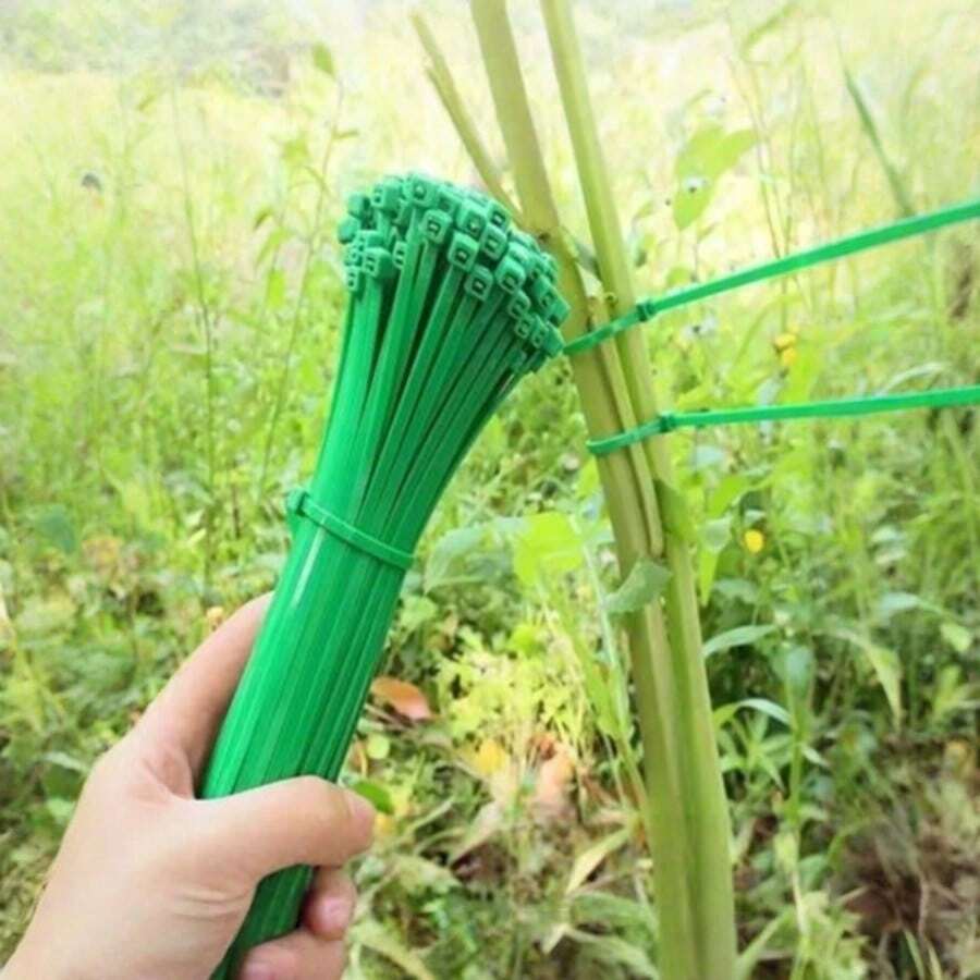 100条/包 园艺扭扭扎带,自锁尼龙扎带,带安全锁扣,高强度,经久耐用,方便实用,适用于家庭、花园、车库、工作室,用于整理电线或电缆,是母亲节、开学季、园艺工具、圣诞节的理想礼物。 - 綠色 - 查看 1