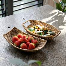 格子收纳篮套装，野餐露营零食甜点篮，厨房桌面零食甜点收纳托盘，适用于厨房、餐桌、食品收纳、备餐、野餐、露营、桌面整理 - 查看 1