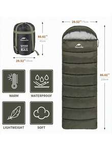 Naturehike 4-Season Thickened Warm Sleeping Bag, Waterproof & Windproof, Suitable For Outdoor Camping, Single Person Portable - Multicolor - View 5