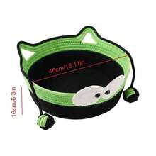 Green-Eyed Pet Bed - All-Season Cat & Dog Bed With Dual-Color Toy Balls, Cute & Adorable Pet Nest, Removable Plush Pad, Suitable For Small & Medium Pets - Multicolor - View 4