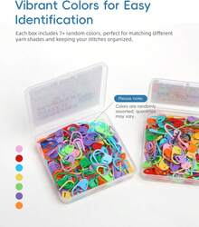 100PCS Crochet Stitch Markers By Flickzo U2013 Locking Stitch Markers With Storage Case, Plastic Safety Pins For Knitting &Amp; Crochet, Colorful Yarn Accessories For Crochet Tools &Amp; Supplies - White - View 3