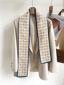 1pc Women's Printed Versatile Polyester Scarf, Fashion Neckerchief,Accessories,Holiday - Beige - View 3