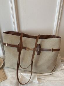 New Fashion Handbag For Women, Versatile Tote Bag With Large Capacity For Work And Commute - Beige - View 6
