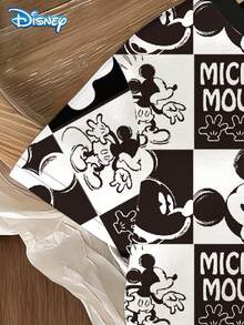Set Baju Bayi Laki-laki Disney Musim Panas Motif Kotak-kotak Blok Warna Sederhana Garis Mickey Mouse Lengan Pendek dan Celana Pendek, Pola Kartun dengan Sedikit Elastis, Cocok untuk Pakaian Sehari-hari Bayi dan Hadiah - Hitam - View 5