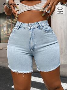 Jeans de mezclilla casual y de moda con bordado de lazo, adecuado para primavera/verano, versátil para uso diario, viajes, atuendos de aeropuerto - Azul - Ver 5