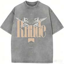 Oversize Rhude Acid Wash Shirt, Unisex Wash Graphic Tee, Streetwear & Gym, Gift For Him2026 - 灰色 - 查看 12