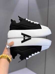 Solid Color Fashionable Men's Non-Slip Comfortable Casual Shoes, Soft Sole Suitable For Outdoor Walking, Jogging, Travel, Versatile Sneakers - Black - View 5