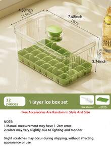 96-Cell Ice Cube Tray, One-Touch Ice Cube Release, Large Capacity Ice Storage Box, Suitable For Refrigerator And Freezer, Stackable Ice Cube Tray With Ice Scoop, Suitable For Cold Drinks, Juice, Soda, Coffee, Whiskey, Cocktail, Easy To Remove - Multicolor - View 16