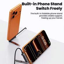 Cable de carga rápida de 65W, soporte plegable 2 en 1 con diseño de doblado a 90°, USB + Tipo C a Tipo C, permite cargar y usar simultáneamente, compatible con iPhone 17 Pro Max/17 Pro/17/Air/16/15, S25/S24/S23/S22/S21/S20, Series - Multicolor - Ver 3