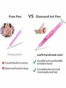 Pincel de pintura de diamante, pincel de pintura de diamante de resina hecho a mano, con diferentes puntas de pluma, talla grande cómodo y rápido, herramienta de pintura de diamante 5D adecuada para el hobby de la pintura de diamante - Ver 2