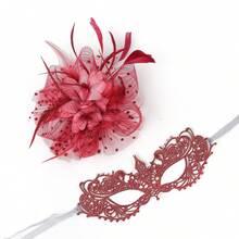 Máscara de encaje de fascinador estilo vintage de los años 20 para mujer, para carnaval, fiesta, Mardi Gras, baile de graduación (los accesorios para el cabello y las máscaras son desmontables) - Multicolor - Ver 14