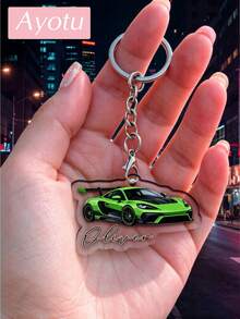 Ayotu Customized Name Racing Theme Keychain, Personalized Car Keychain, Perfect Gift For Car Enthusiasts. Can Be Used As Backpack Charm Or Wallet Accessory. Ideal Birthday Gift For Boyfriend, New Driver, Father's Day And Birthday Celebration - Multicolor - View 3