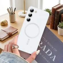 1个Hadaasi磨砂硅胶磁性液态凝胶软触感防指纹无线充电兼容保护壳，适用于三星Galaxy S26 Ultra/S26 Plus/S26/S26 Edge/S26 Pro/S25 Ultra/S25 Plus/S25/S25 Edge/S25 FE/S24 Ultra/S24 Plus/S24/S23 Ultra/S23 Plus/S23/S22 Ultra/S22 Plus/S21 Ultra/23 FE/S20 Ultra/S20 FE/A57/A37/A17/A07/A56/A36/A26/A55/A35/A25/A15/A24/A34/A14/A16/A06/A05S - 白色 - 查看 4