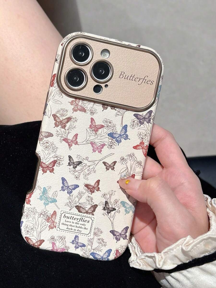1件韓式風景彩色復古蝴蝶圖案手機殼,適用於iPhone17/iPhone17 Pro Max/iPhone16 Pro Max/iPhone15 Pro/iPhone14/iPhone13/12/11,適合情人節、生日、母親節等場合送給家人、朋友、姊妹、女友的完美禮物 - 彩色 - 查看 1