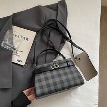Bolso de mano casual versátil y de color contrastante de moda para mujeres - Negro - Ver 6