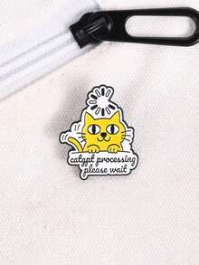 CatGPT Processing Please Wait' Enamel Cat Brooch, Funny Meme Badge - Multicolor - View 5