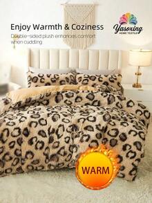 2/3Pcs Plain Color Khaki Bedding Plush Shaggy Duvet Cover Set Faux Fur Duvet Cover With Pillowcases (1pc Faux Fur Duvet Cover+1/2pcs Pillowcases) Bedding Set For Bedroom Guest Room King Queen Full Twin Size - Beige - View 14