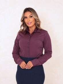 Slim-Fit Long-Sleeved Shirt | Blouse | Evangelical Fashion | Women's Blouse | Formal - 紫色 - 查看 6