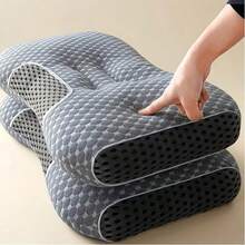 Bantal Tidur, Bantal Leher Serviks untuk Penopang Leher, Bantal Kontur Serviks untuk Meredakan Ketidaknyamanan Leher, Bantal Penopang Leher untuk Tidur Telentang, Penopang untuk Tidur Miring dan Telentang, Bantal Ergonomis dengan Sarung Bantal - Grey - View 11