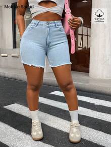 Jeans de mezclilla casual y de moda con bordado de lazo, adecuado para primavera/verano, versátil para uso diario, viajes, atuendos de aeropuerto - Azul - Ver 6