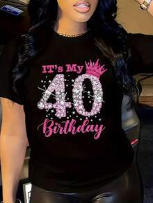 Chic 40 cumpleaños celebración camiseta - Negro - Ver 2