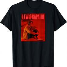 Lewis Capaldi Album Cover Red Text T-Shirt - Negro - Ver 1