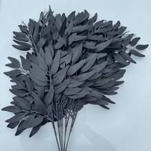 1/5/10/20 Pcs Artificial Greenery Stems, 19.7 Inch Fake Willow Leaves Branches, Artificial Greenery Spray For Wedding Bouquets, Arch Decor, Table Centerpieces, Vase Filler, Home Decor Gifts, Birthday Graduation, Etc., Faux Plants - Black - View 5