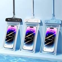 Funda de teléfono impermeable inflable, funda de teléfono impermeable universal, funda de teléfono impermeable inflable, funda de teléfono impermeable para natación y buceo, bolsa impermeable para teléfono de playa, funda impermeable para teléfono, balsa, buceo, bolsa impermeable para natación, funda impermeable de PVC universal para teléfono, cubierta protectora impermeable para uso bajo el agua, adecuada para natación, balsa y otras actividades acuáticas - A - Ver 11