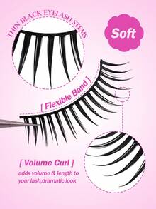 MAANGE 5/10 Cílios Postiços Naturais, Boa Respirabilidade, Cílios Pretos em Formato de U, Mesmo Estilo dos Grupos de Garotas Japonesas e Coreanas, Cílios Postiços Naturais Curtos, Cílios Postiços Finos e Longos de 11mm, Raiz Transparente, Cílios Postiços de Energia Dinâmica - Multicolorido - Visão 11