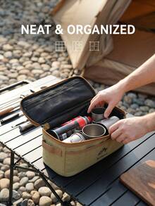 Large Capacity Camping Cutlery Storage Bag, Reinforced Handle, Portable Design, Suitable For Outdoor Camping, Picnic, Hiking, Travel, Yard Activities - Multicolor - View 4