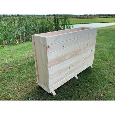 Wooden Patio Planter Extra Tall Large Garden Flower Herb Timber Trough Outdoor
