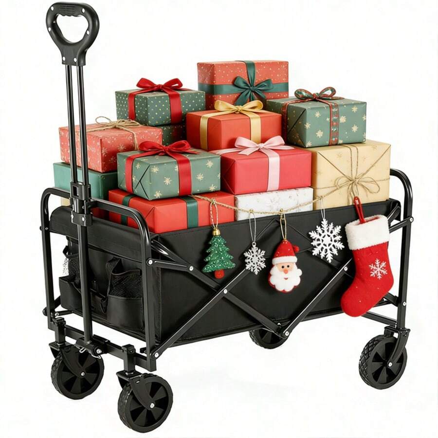 Large-Capacity Portable Camping Cart Featuring 360° All-Terrain Tires; A Versatile Cart That Doubles As A Foldable Heavy-Duty Garden Cart, Shopping Cart, And Beach Cart, Ideal For Camping, Gardening, Shopping, And Outdoor Activities. - 450 LBS - Xem 1