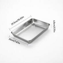 Stainless Steel Rectangular Baking Pan, Square, Non-Stick, Durable, Suitable For Tiramisu, Lasagna And Desserts - View 8