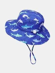 2 piezas Sombrero de cubo ajustable con protección solar, transpirable y casual, de unicolor con estampado, adecuado para viajes al aire libre y uso diario para niños - Multicolor - Ver 5