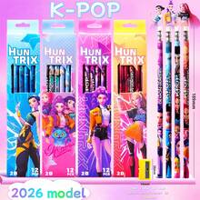 Bộ quà tặng 12 bút chì K-Pop D-Emon Hunter Series 2B, thích hợp cho các bữa tiệc, trường học, phần thưởng trong lớp học, kiểu dáng ngẫu nhiên. - Nhiều màu - Xem 1