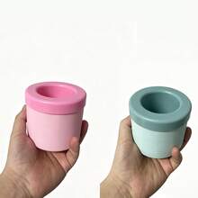 粉色硅胶便携式冰模，3D圆柱形制冰器，带防漏盖，易脱模硅胶冰格，多隔层桶形设计，可重复使用，适用于冰箱冷冻，一年四季居家/酒吧/俱乐部/户外夏季派对和冬季假日聚会的必备品，热饮和鸡尾酒配件，厨房配件，厨房用品，假日必备，夏季 - 彩色 - 查看 10